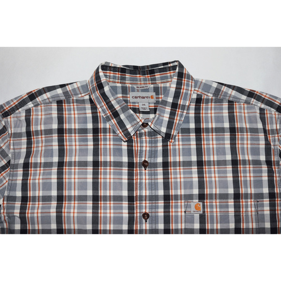 Carhartt Relaxed Fit Men's Short Sleeve Button Front Shirt Size 2XL - Picture 2 of 6